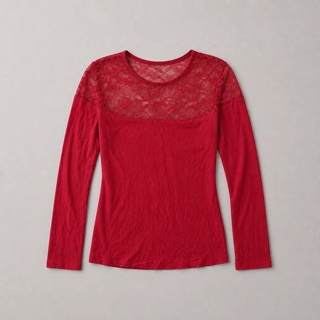 neuw. Shirt H&M Gr. S rot mit Spitze