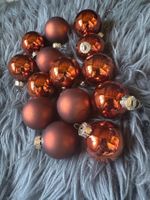 14x Christbaumkugeln Braun Vintage Weihnachten