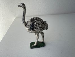 Uralte Metall/Guss Strauss-Figur