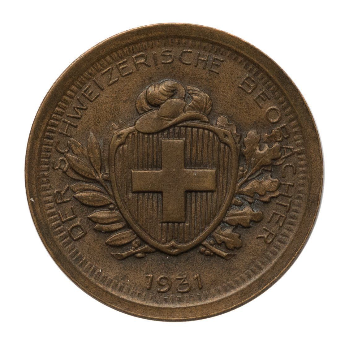 Medaillen: Glücksrappen Beobachter 1931 Jeton – Gebraucht aus Rotkreuz von Swiss-Coins