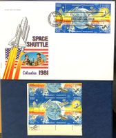 1981 USA / FDC Space Shuttle Grossbrief + 12er  Block **
