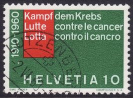 SBK-Nr. 351 (Kampf dem Krebs 1960) gestempelt