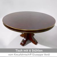 Schiffsmobiliar: Tisch mit 6 Stühlen Gi…