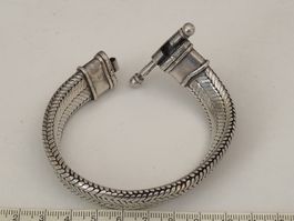 Silber Armband Fischgrätmuster 113 Gramm 20 cm Länge Nepal