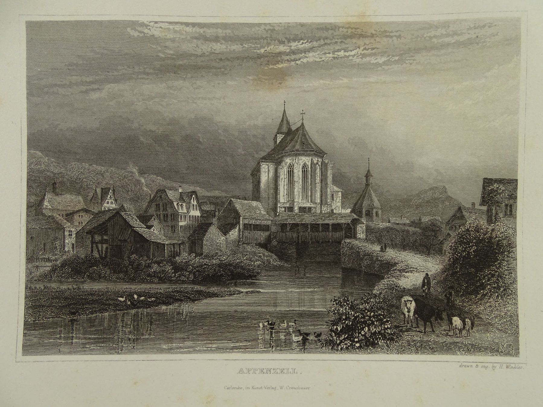 Stiche: APPENZELL, STAHLSTICH 1836/1838 – Gebraucht aus Grüningen von Kartensammler 1