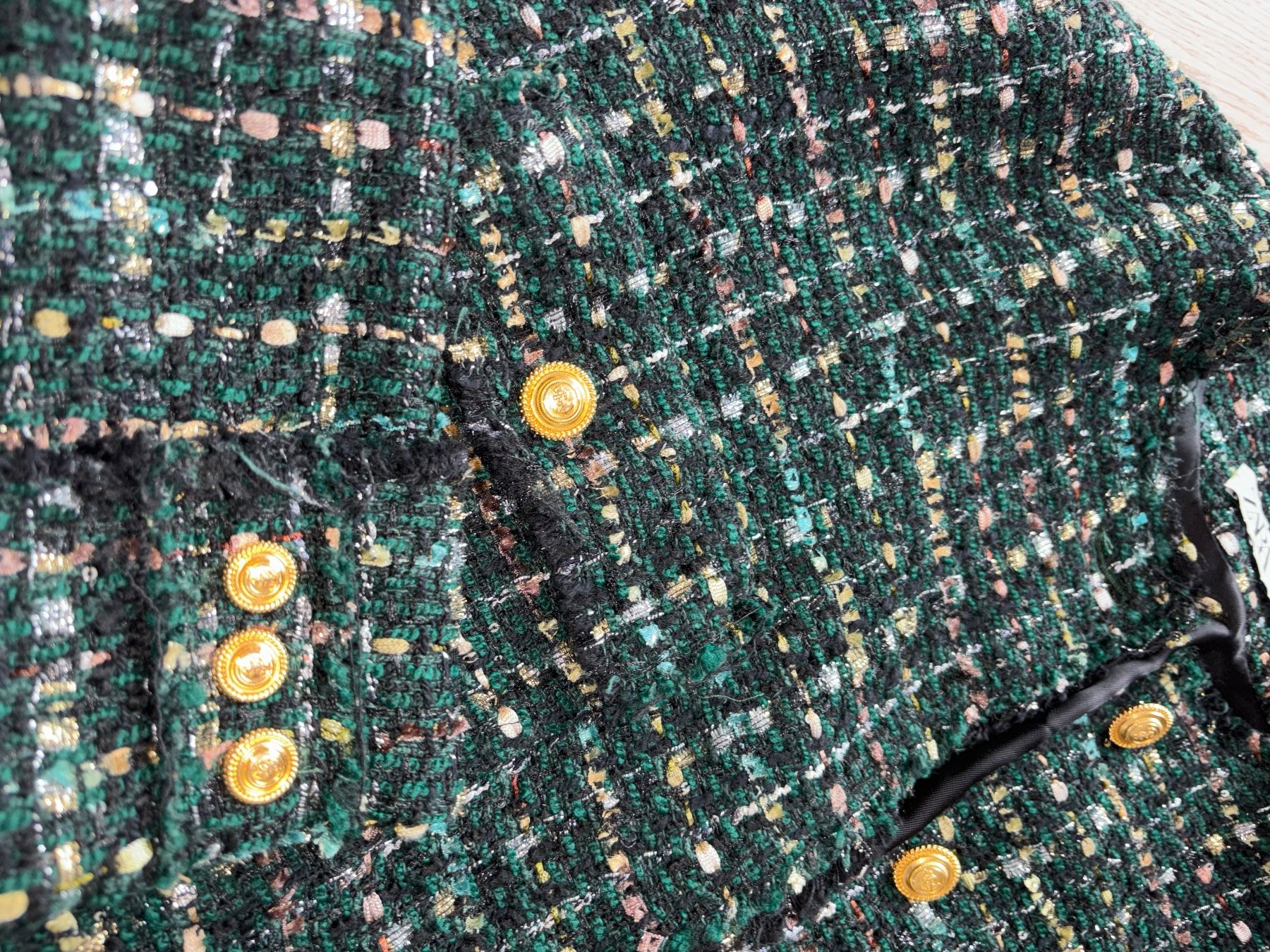Zara Vestes: Veste en tweed vert/or Zara – Neuf (Voir description) à Genève par  1