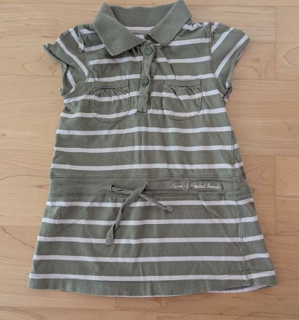 Grünes Streifen-Poloshirtkleid 👗 sommerlich Grösse 80