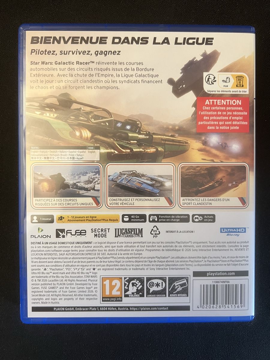 Giochi: Star Wars Galactic Racer - PS5 FR – Nuovo (secondo la descrizione) da St-Blaise venduto da ShotdeGin 1