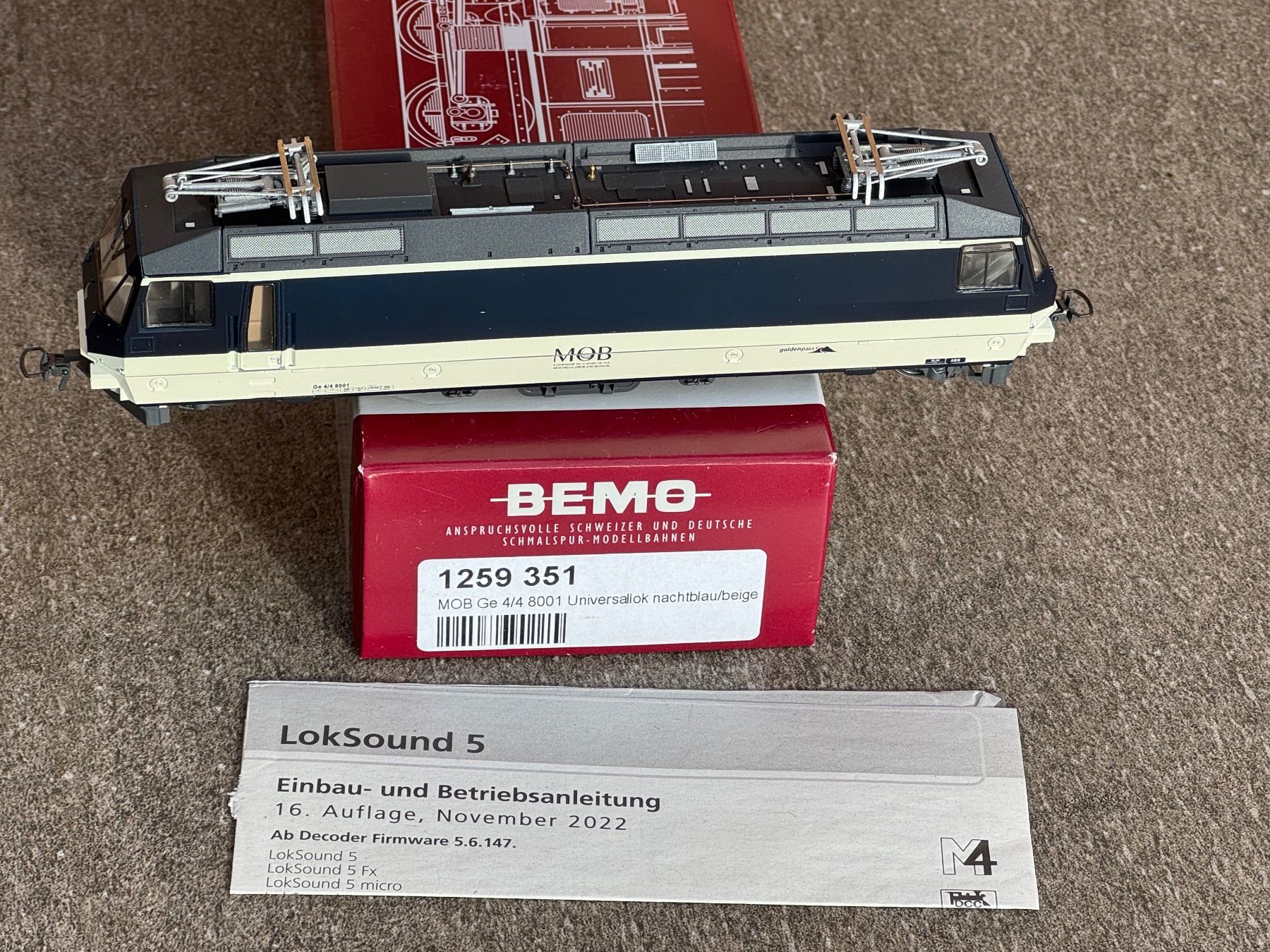 Bemo Modelleisenbahnen: BEMO H0m  1259 351 MOB GE 4/4 8001 neu – Neu (gemäss Beschreibung) aus Goldau von Bergsturz1806 2