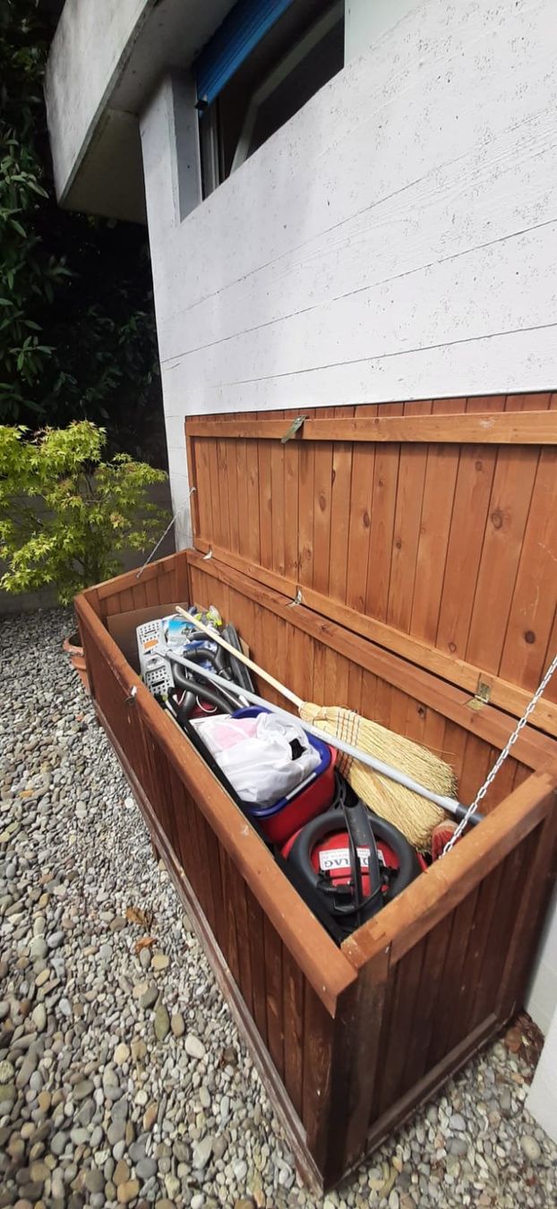 Box contenitori: Gerätetruhe - Gartenbox Holz – Usato da Hirzel venduto da Hazel8