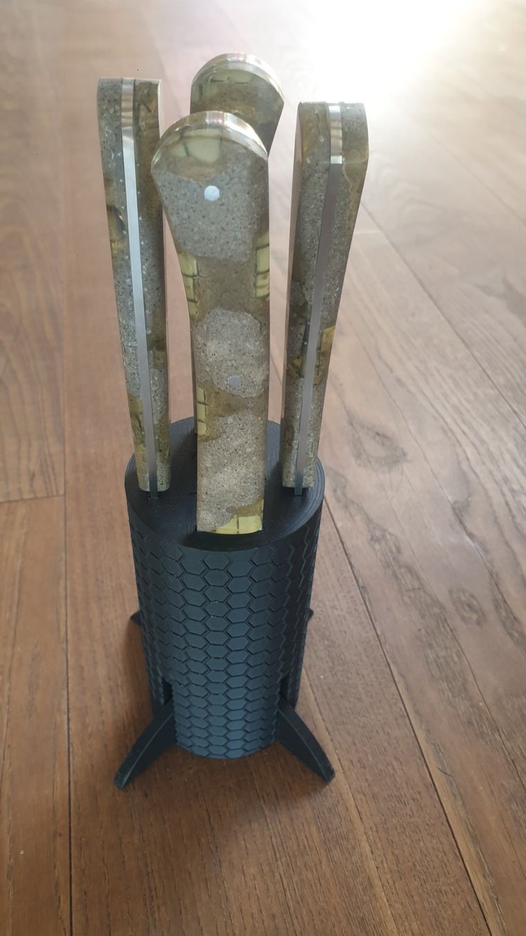 Coltelli: Steakmesser 4er Set Roland Lannier "Concrete" – Nuovo e nell'imballaggio originale da Arboldswil venduto da Patrik-Tschanz 5