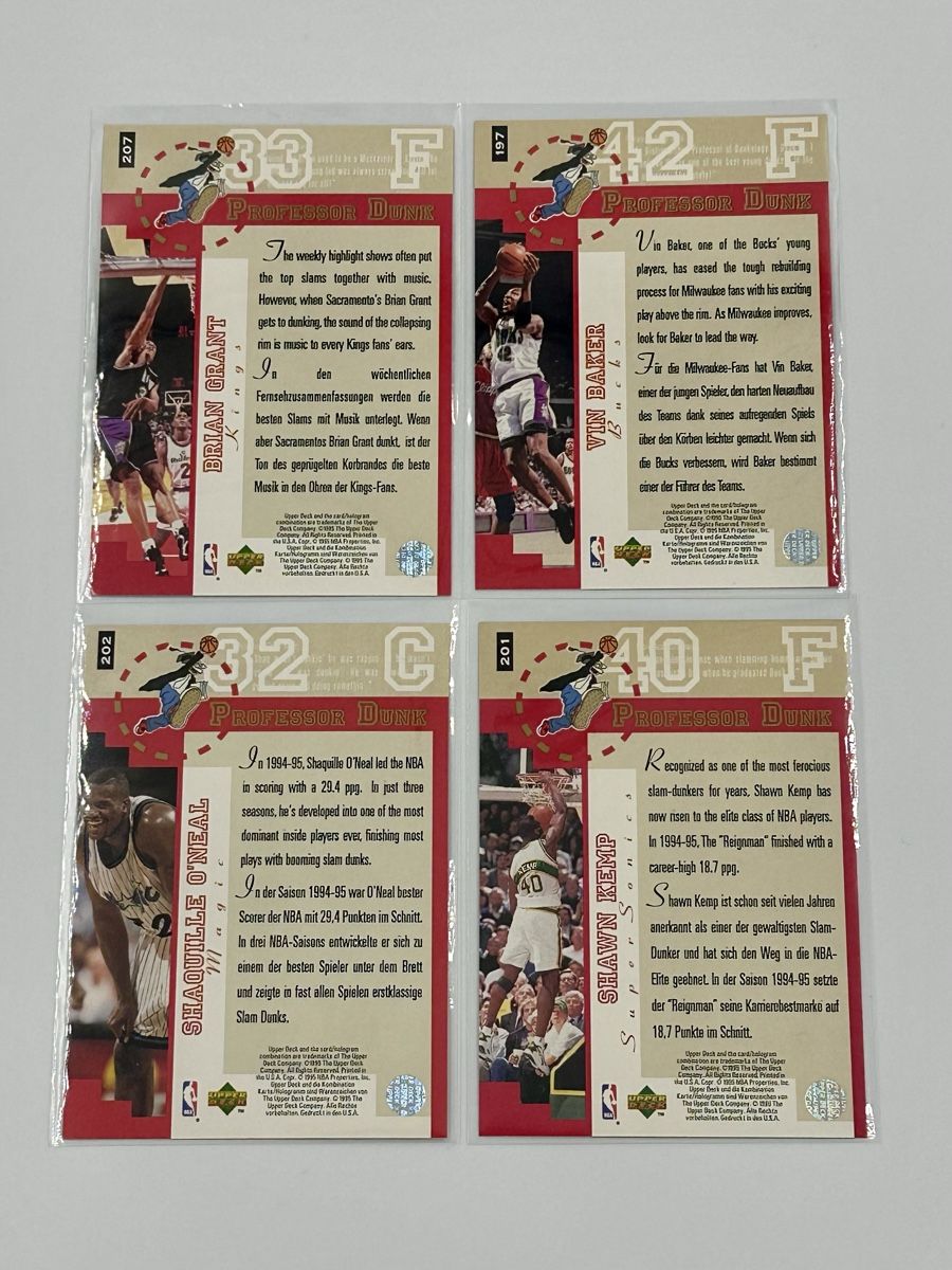 Nba Carte collezionabili: Upper Deck NBA 1995 - 4x Professor Dunk Karte – Nuovo (secondo la descrizione) da Lyss venduto da Swissmantis 2