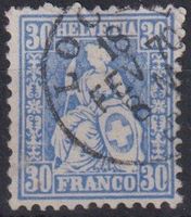 Sitzende Helvetia 30 Rp (Nr.41).top V-O LOCARNO ++++