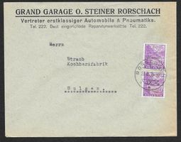 Rorschach illustriert. Brief Grand Garage Steiner 23.10.1935