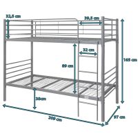 Metall-Etagenbett 90x200 teilbar NEU