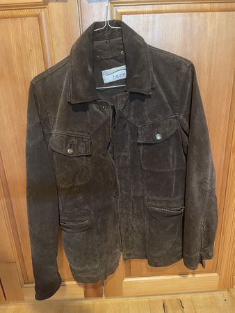 Dunkelbraune Wildlederjacke