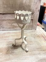 Romantischer Kerzenständer aus Metall, Weiss, Vintage Stil