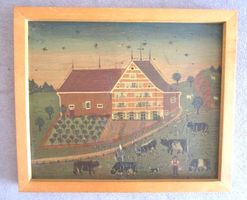 Appenzeller Naivmalerei auf Holz - 36 X 30 - Franz Graf 1978