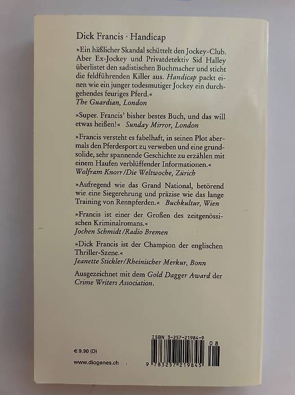 Bücher: Dick Francis Handicap – Gebraucht aus Zürich von Nia_S 1