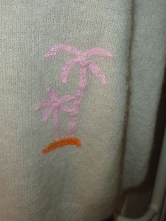 pull crème broderie taille M marque LUMINE PARIS pour femme