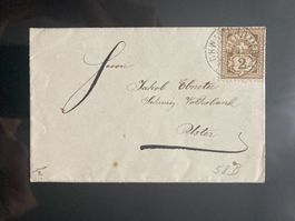 Schweiz 1901 Bedarfsbrief 2 Rp. Ziffern nach Uster