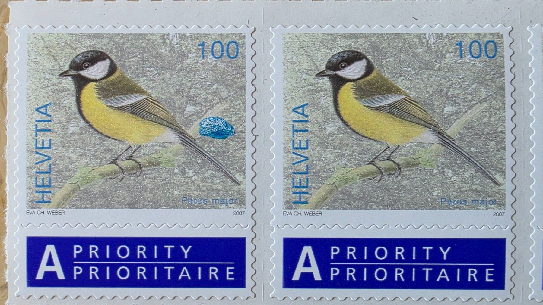 Tutti i francobolli: Abart blauer Fleck Kohlmeise Fr. 1.00 postfrisch Zustein1237 – Usato da Feusisberg venduto da ajjcrf44 1