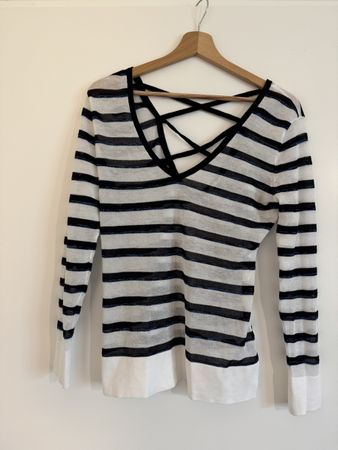 Striped Summer Top with Criss-Cross Back