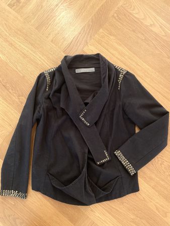 Schwarze Zara Basic Jacke mit Nieten, Grösse M