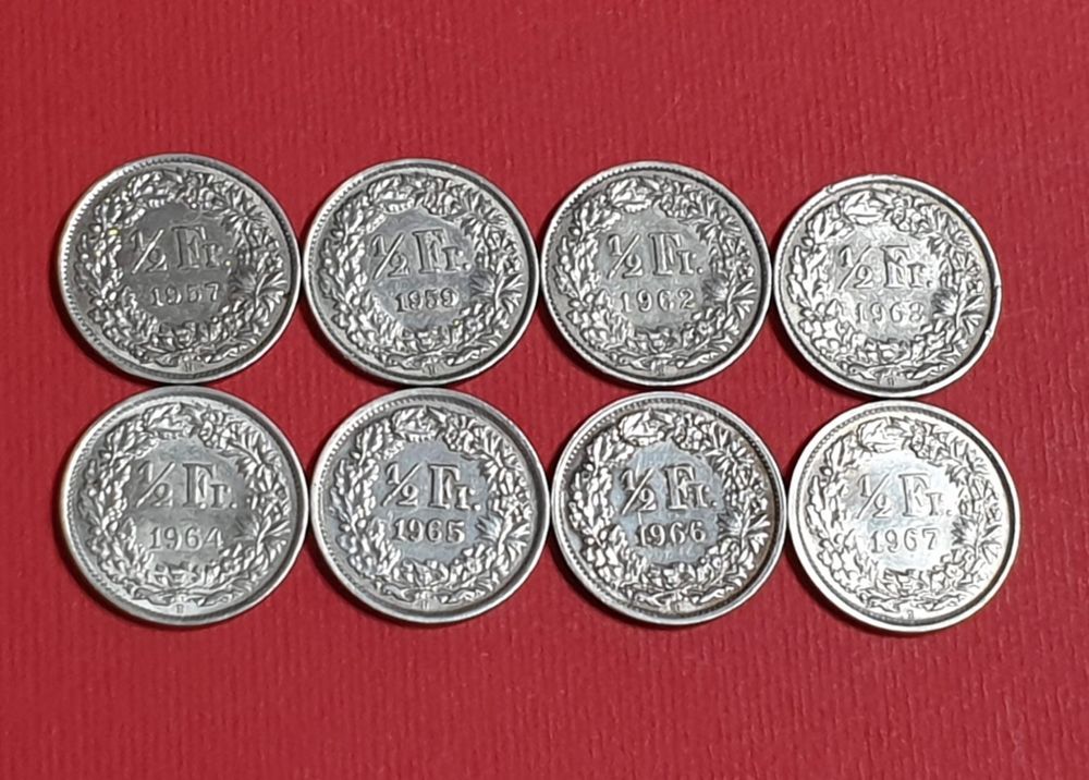 50 Rappen 1957,1959,1962,1963,1964,1965,1966,1967 „Silber“ (Gebraucht ...