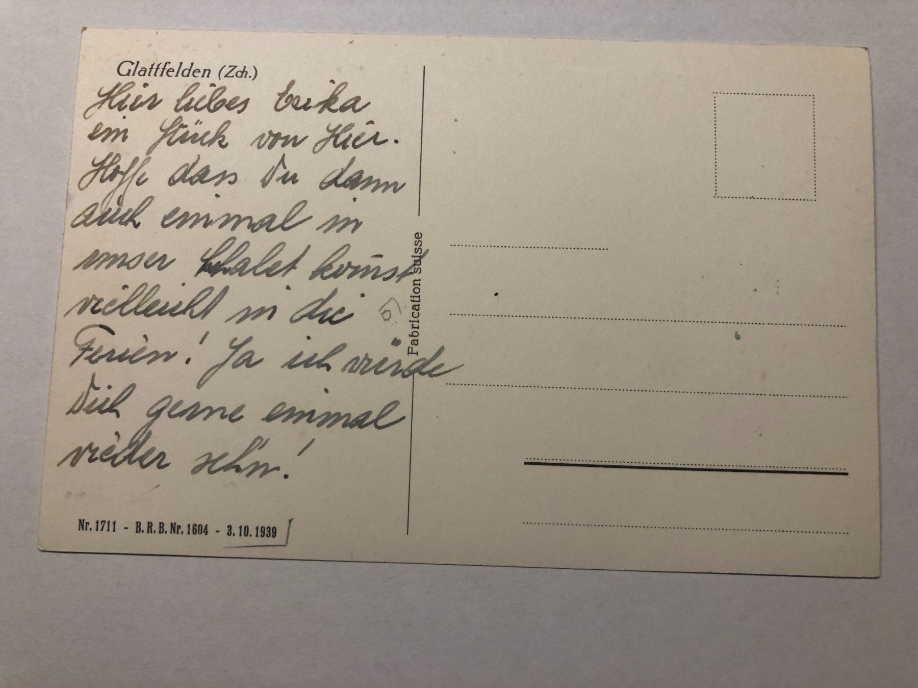 Cartoline postali: Glattfelden (Zch) – Usato da Pfäffikon ZH venduto da Waltoversand 1