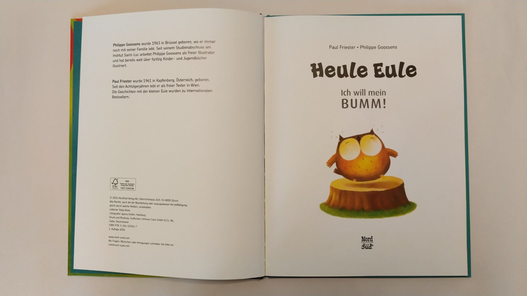 Bücher: Heule Eule - Ich will mein Bumm / Nord-Süd Bilderbuch 2016 – Gebraucht aus Bellach von JingleJerry 2