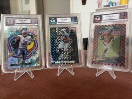 3 NFL Karten - George, Moon, Williams - C3G9/9.5