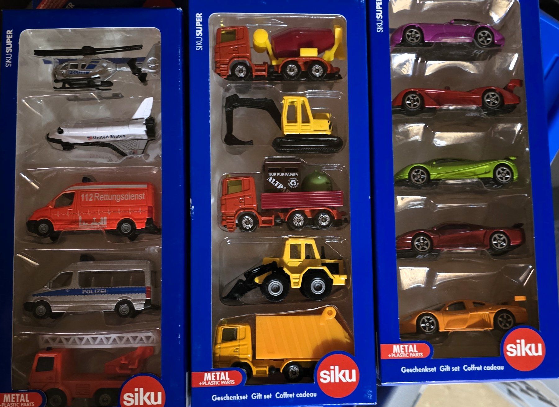 Siku Modellini d'auto: 15 Modellautos Super Geschenkset, 3 Sets, Neu, Schnäppchen – Nuovo e nell'imballaggio originale da Winterthur venduto da Versus0