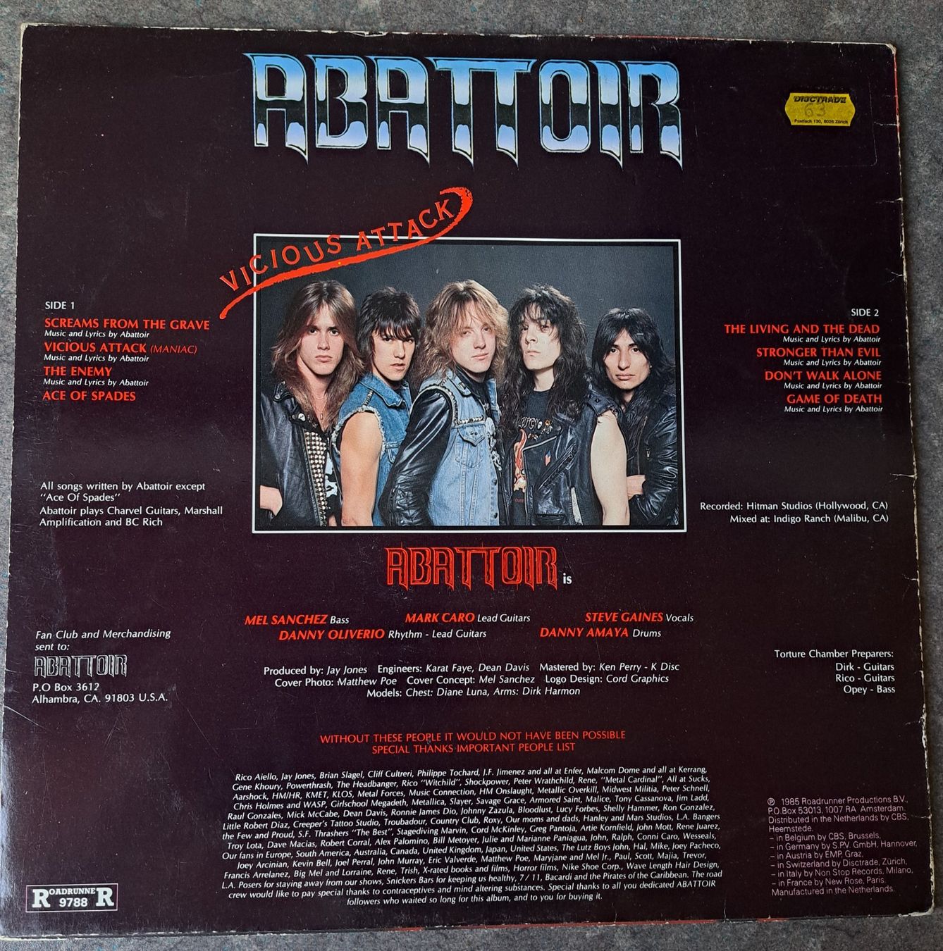 Dischi in vinile: Abattoir - Vicious Attack LP (1985) – Usato da Solothurn venduto da Temple_of_Triton 1