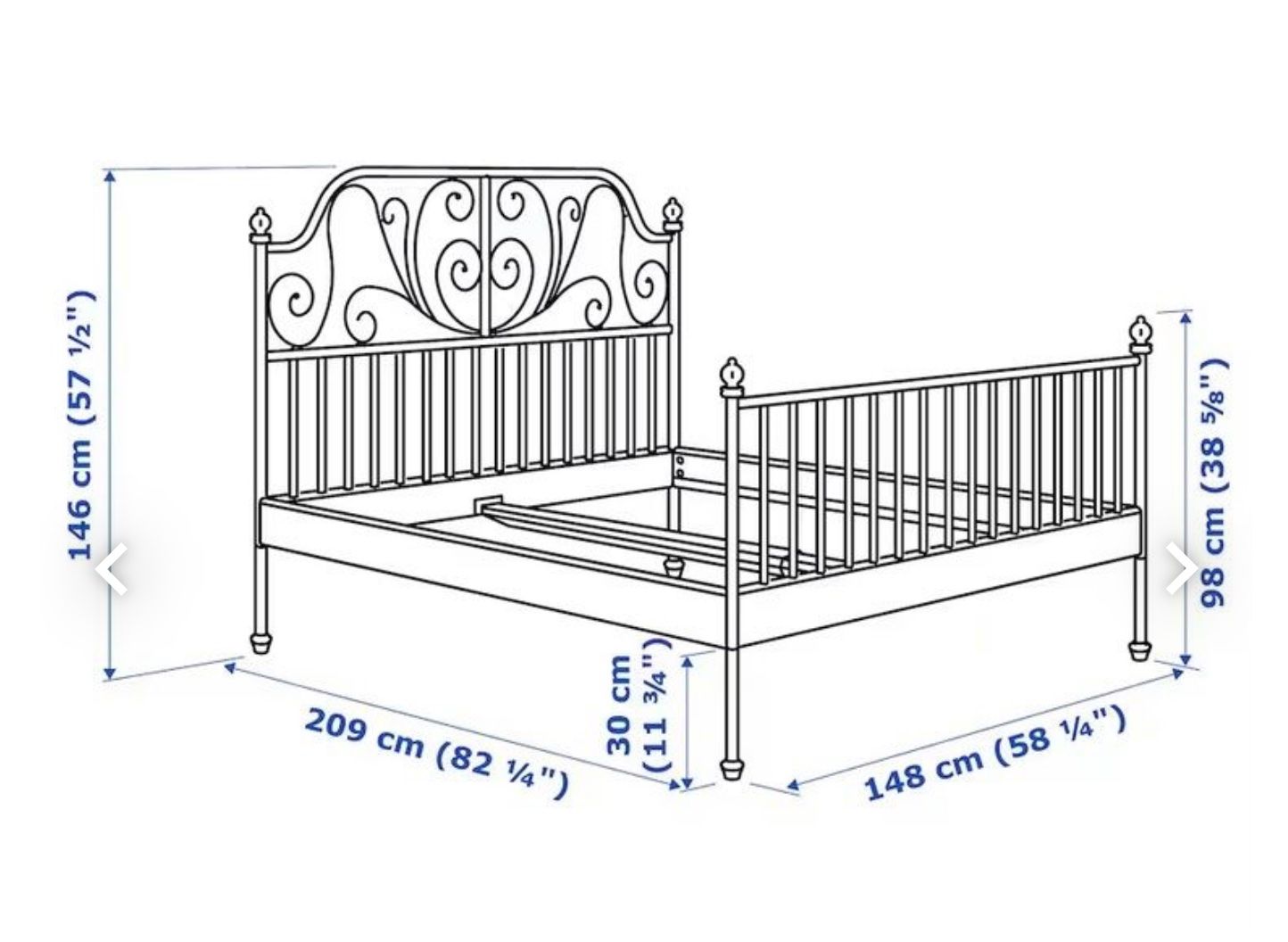 Ikea Letti: IKEA Metallbett, 140x200cm – Usato da Hochdorf venduto da chiiaramatt 1