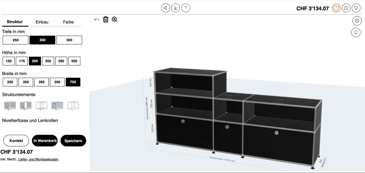 Cassettiere: USM Haller Sideboard schwarz - 187cm – Usato da Bern venduto da nicolasovh 9