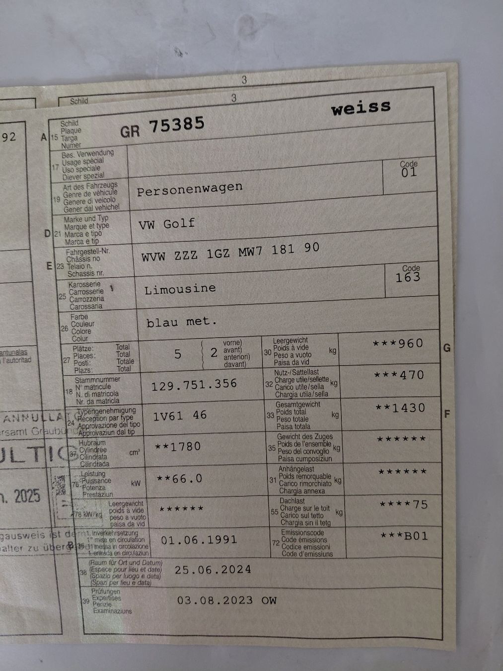 VW Autos: VW GOLF II – D'occasion à WIDNAU par Zirni0 6