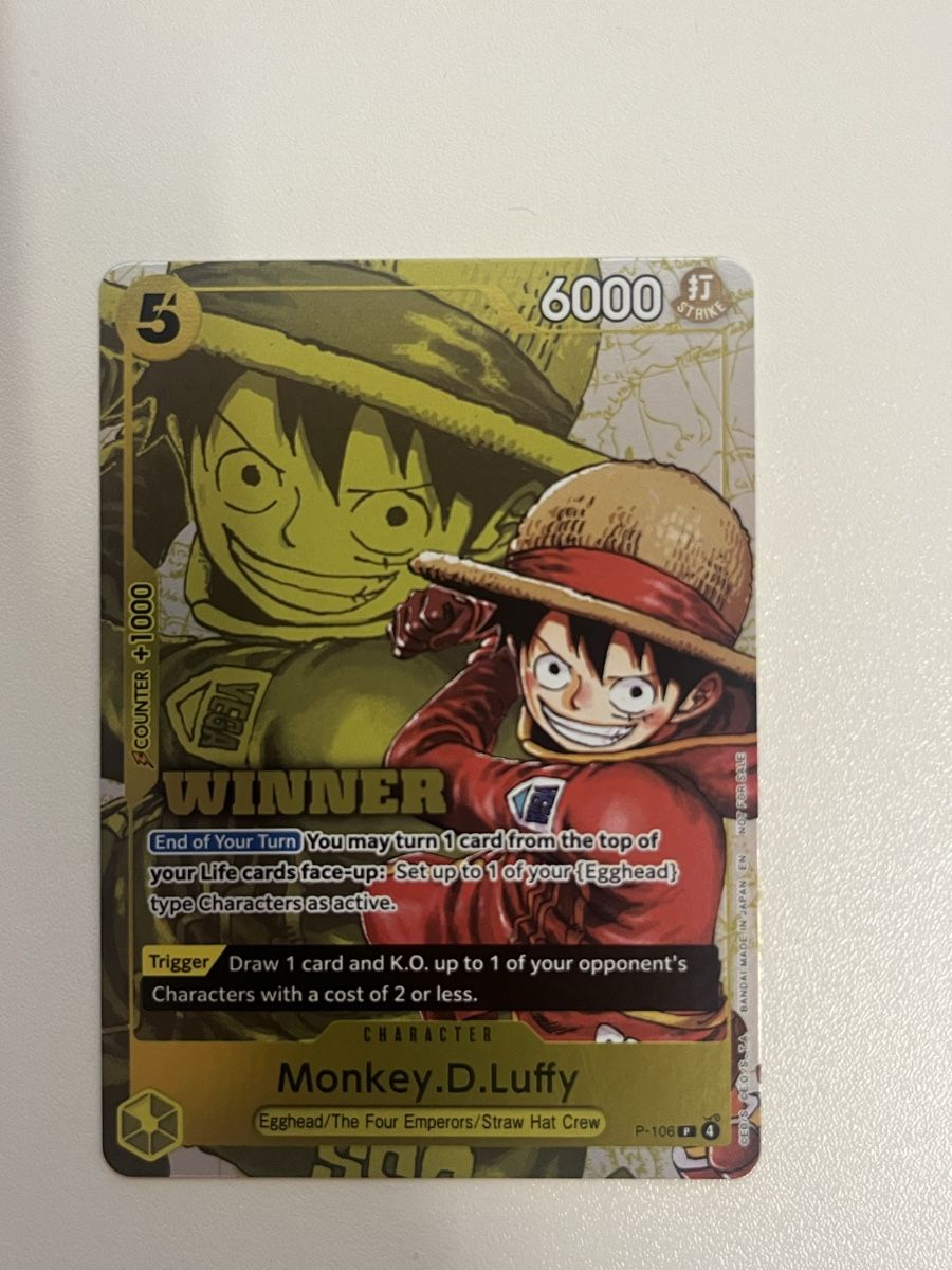 Bandai Carte collezionabili: One Piece Monkey.D.Luffy Winner Pack 2026 Vol.2 Card P-106 – Nuovo (secondo la descrizione) da Grenchen venduto da ter_9d7l