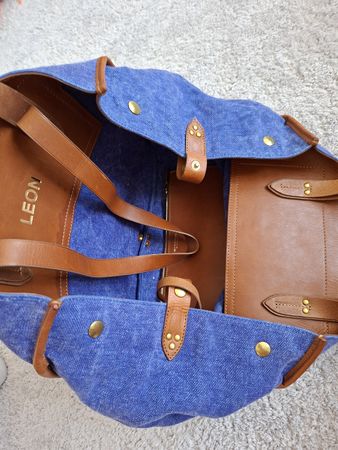 Sac JEROME DREYFUSS LÉON toile lin  bon état 