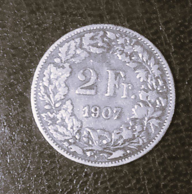 Tutti le monete: CH 2Fr.- Münze 1907 – Usato da Kehrsatz venduto da Bernherb2