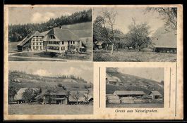AK Landiswil, Nesselgraben, Ortspartie mit Wohnhäusern, Pens