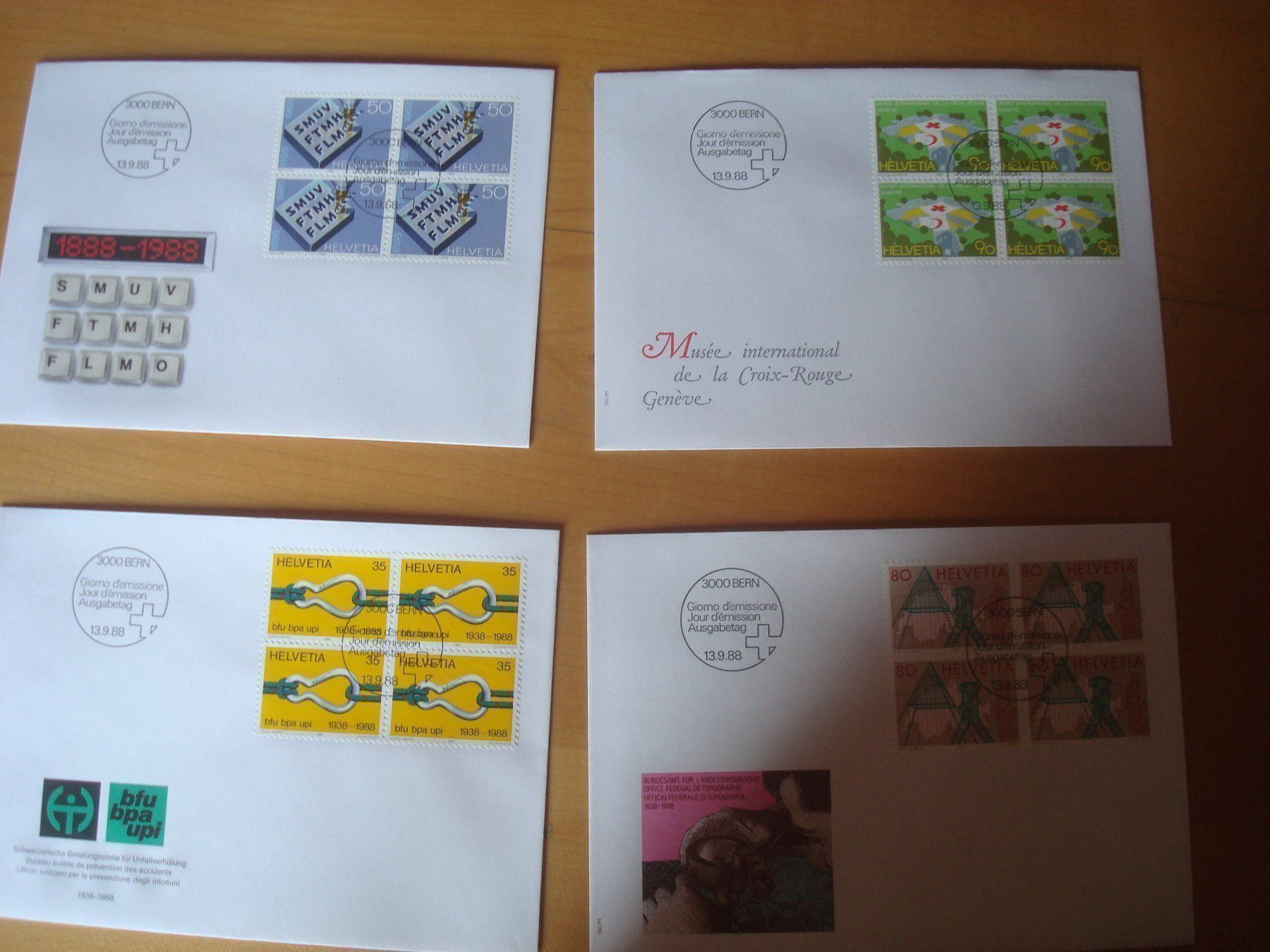 Alle Briefmarken: CH 1988 FDC Serie einzeln  4er – Gebraucht aus Gordola von Polentaefung 2