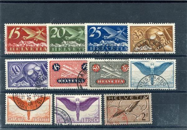 Tutti i francobolli: 1923-40 Flugpost Nr. 3-13 sauber gest. – Usato da Winterthur venduto da Kyoung