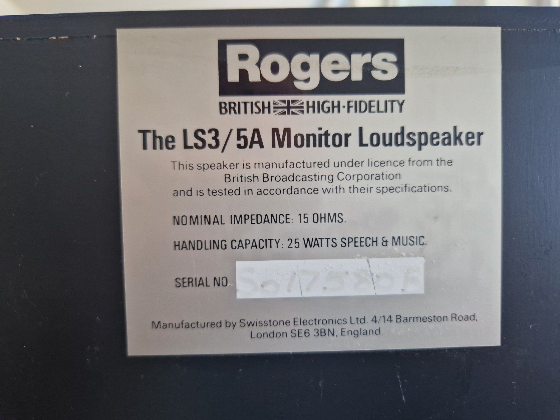 Casse acustiche: Originale Rogers LS 3/5a 15 Ohm 1982 – Usato da Zürich venduto da Thornhd 7