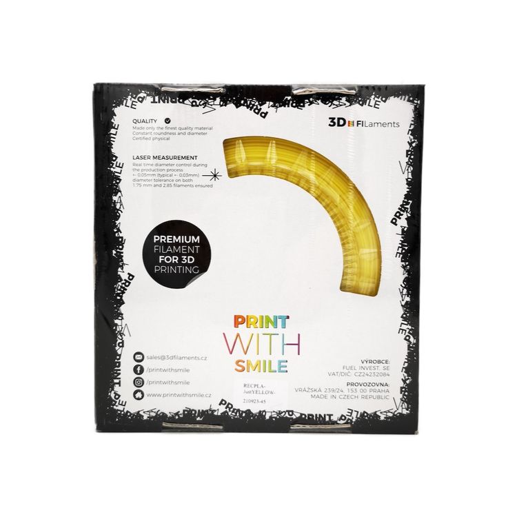 Print with smile filament rec pla 1 75mm 1kg just yellow neu und