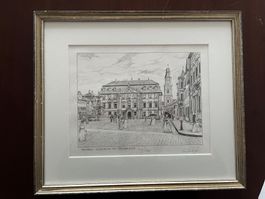Deutschland -  Erlangen Marktplatz   gerahmt  limitiert
