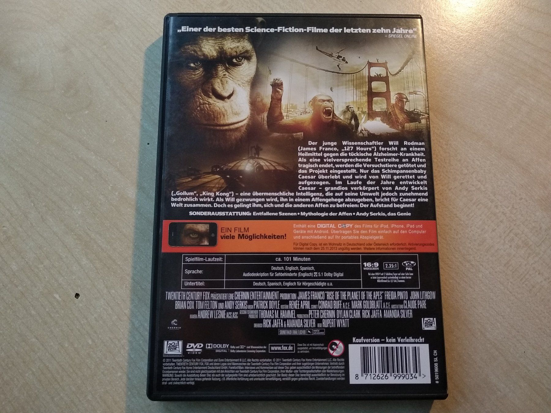 Tous les DVDs: Planet der Affen - Prevolution – D'occasion à Olten par prusik02 2