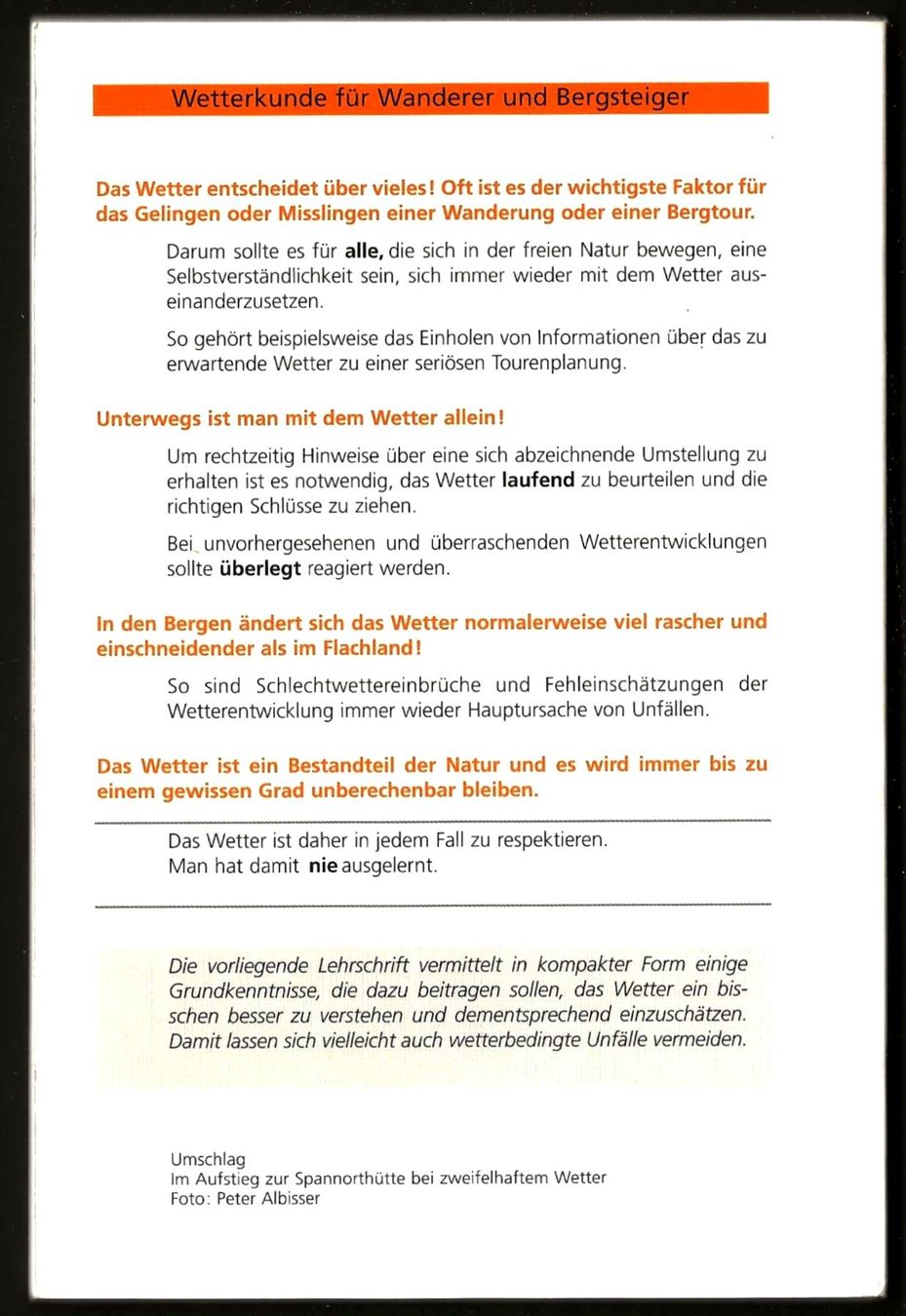 Libri: Handbuch SAC Wetterkunde – Nuovo (secondo la descrizione) da Lenk im Simmental venduto da Ruedauph 1