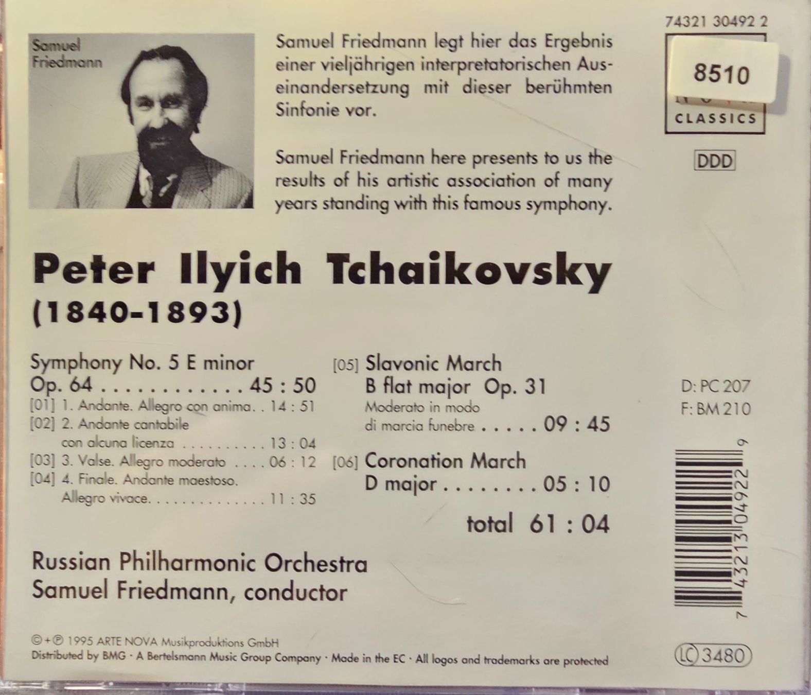 CD: Tchaikovsky, Russian Philharmonic Orchestra - Symphony No. 5 – Usato da Wahlen b. Laufen venduto da Cg10 1
