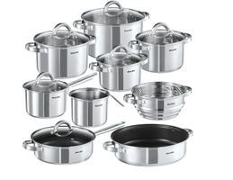 Kochtopfset Turin 15-teilig, aus Edelstahl, für Induktion